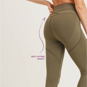 MONO B ACTIVE LEGGING WITH BUTT LIFTING TECHNOLOGY, NWT, OLIVE
